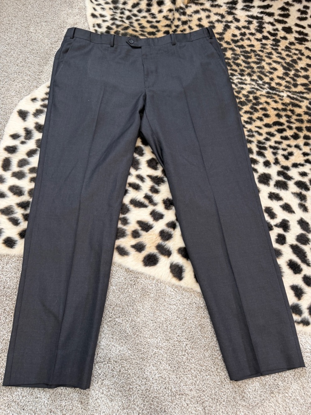 Santorelli Char Grey and Black Luxury Serge Trousers Men Sz 42
